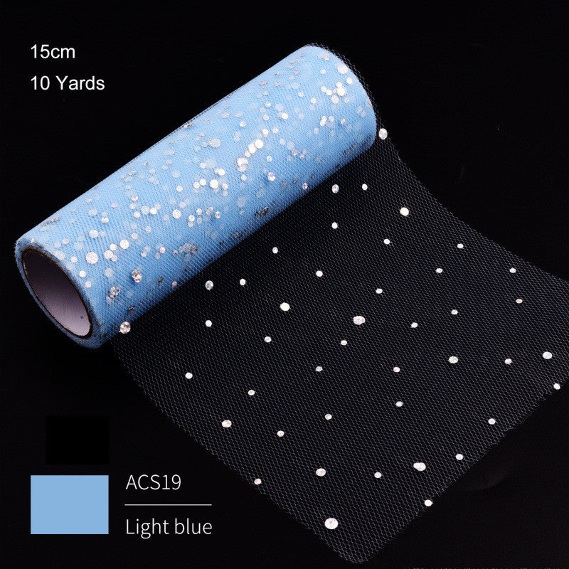 Sequined Net Yarn Small Dot Gauze Scarf
