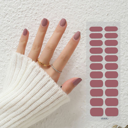 Foreign Trade Wholesale 22 Refers To Solid Color Semi-curing Gel Gel Nail Sticker Uv Phototherapy Semi-curing Nail Sticker Factory