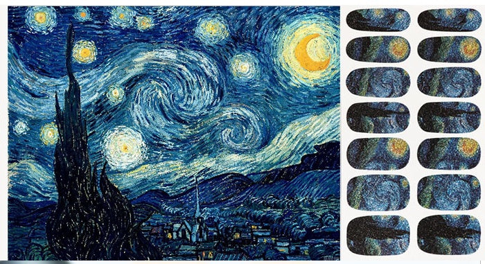 Maniküre-Aufkleber Van Goghs Stern Maniküre Applikation 14 Aufkleber Phototherapie Nagelaufkleber Nagelaufkleber