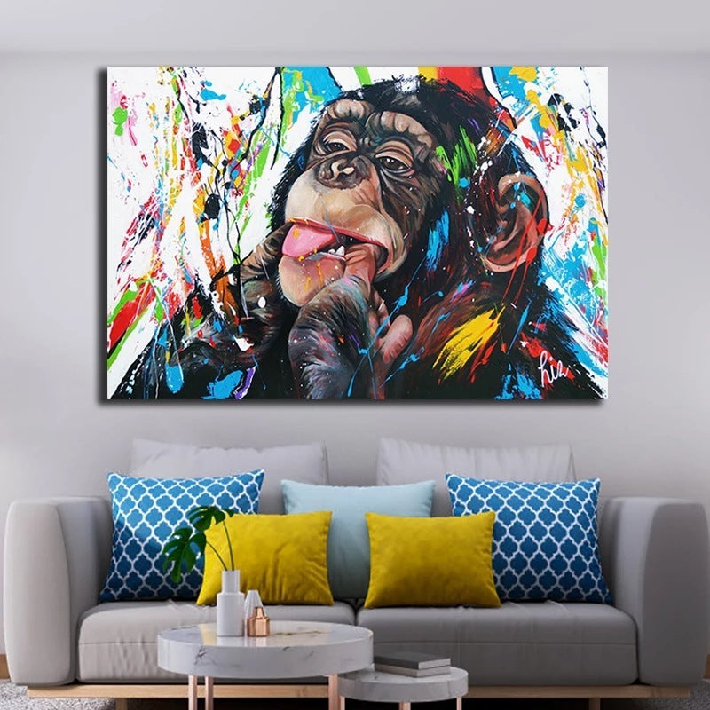 Graffiti Monkey Hd Print Art Canvas Painting