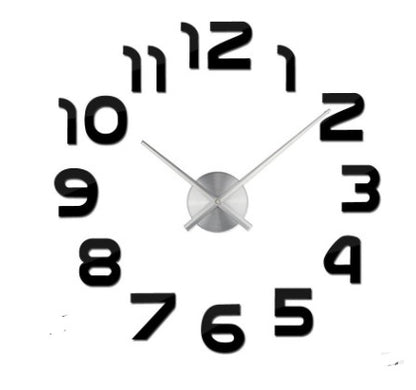 Creative Diy Wall Clock Personality Art 3D Mirror Wall Clock