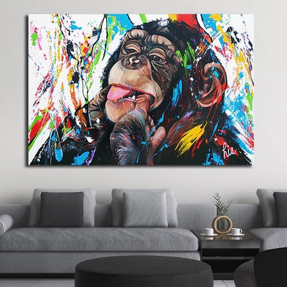 Graffiti Monkey Hd Print Art Canvas Painting
