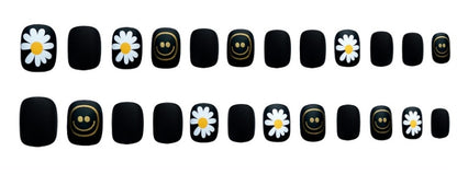 Short frosted daisy nail nail sheet