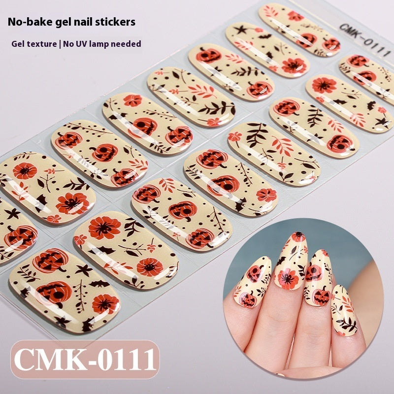 New Halloween Luminous Baking-free Gel Nail Stickers