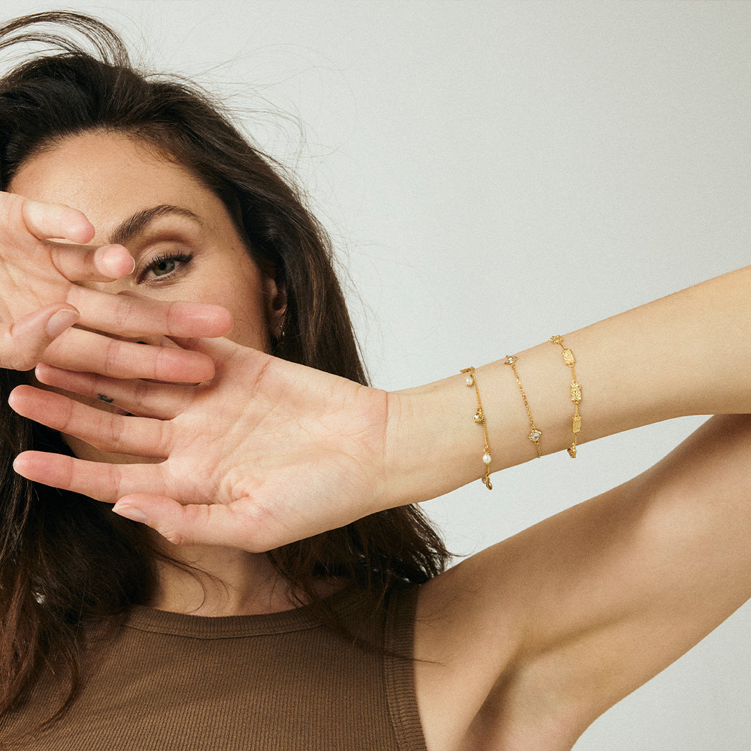 Antique Bracelet - Matte Gold Plated Sterling Silver