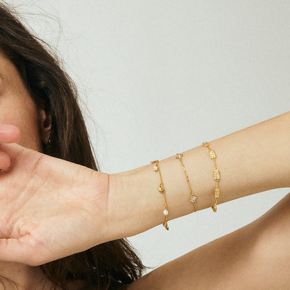 Antique Bracelet - Matte Gold Plated Sterling Silver