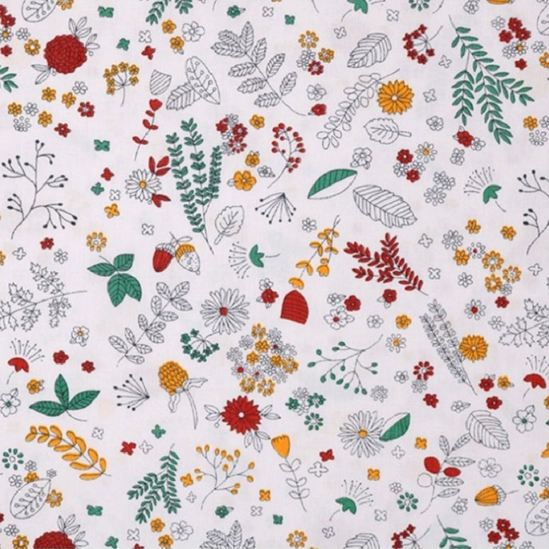 Cotton Twill Printed Cloth DIY Handmade Patchwork Floral Cloth Cotton Bedding Fabric