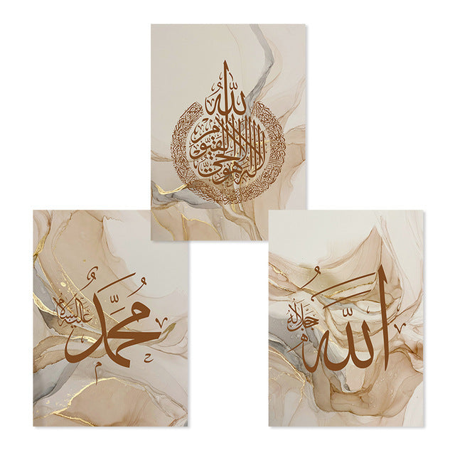 Gold Marble Fluid Abstract Poster Canvas Painting