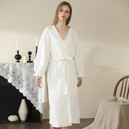 Women's Pajamas Cotton Lace Double-layer Yarn Home Wear