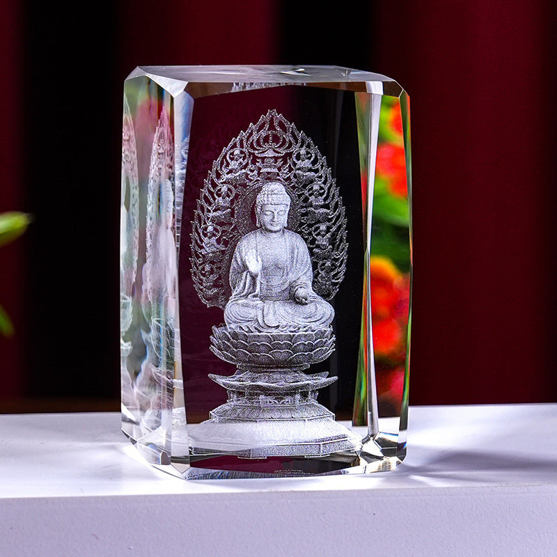 Interior Carving 3D Animal Series Crystal Statue Tourist Souvenir