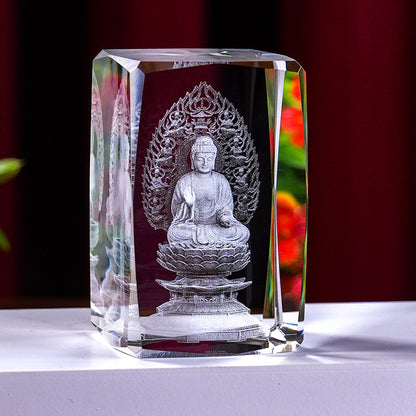 Interior Carving 3D Animal Series Crystal Statue Tourist Souvenir