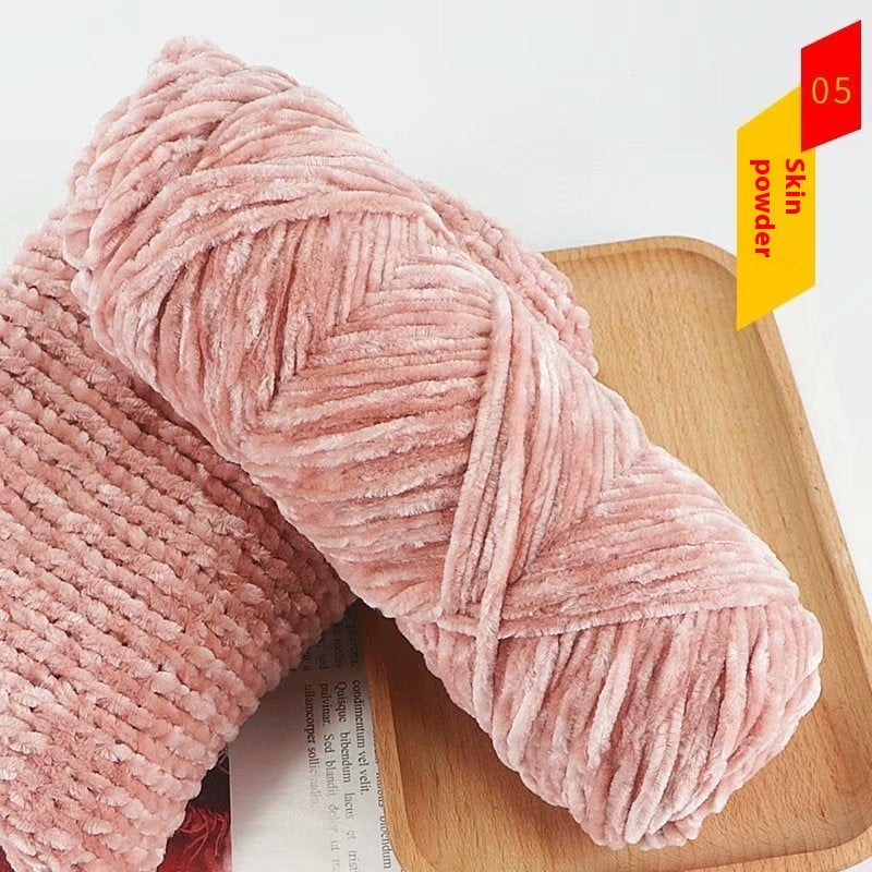 Chenille Gold Velvet Thick Knitting Wool Yarn Ball Scarf Sweater Doll Woven Material Kit