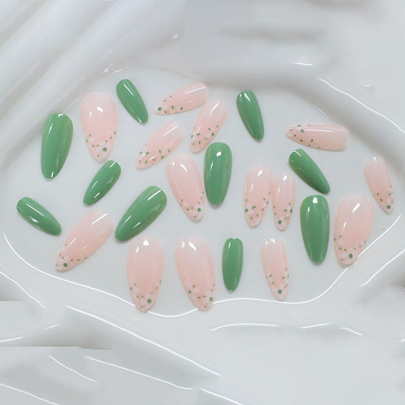 New Simple Cute White Little Flower Long Green Section