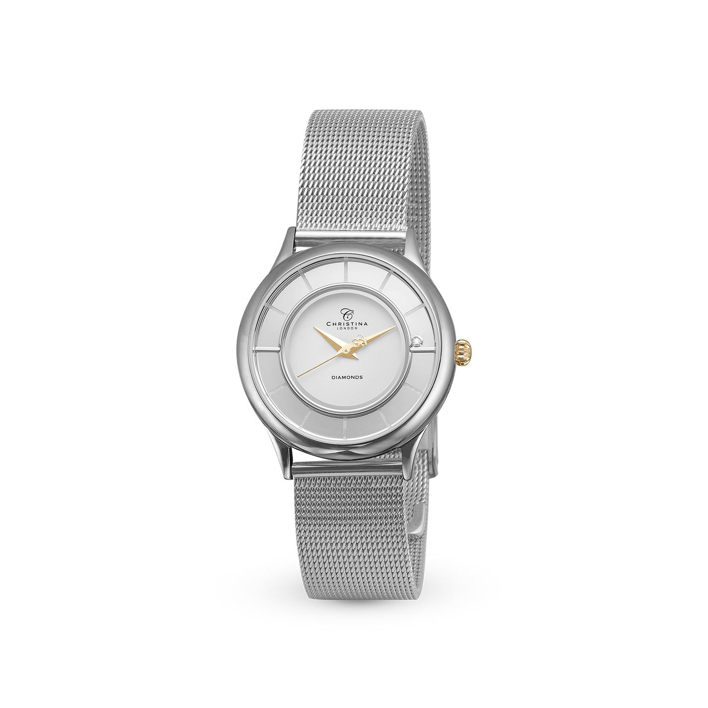 Christina Collect 32mm, mesh, 2-tone Watche - Polished Bicolor with 1 Diamant