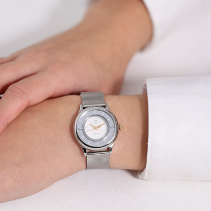 Christina Collect 32mm, mesh, 2-tone Watche - Polished Bicolor with 1 Diamant