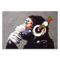 Graffiti Monkey Hd Print Art Canvas Painting