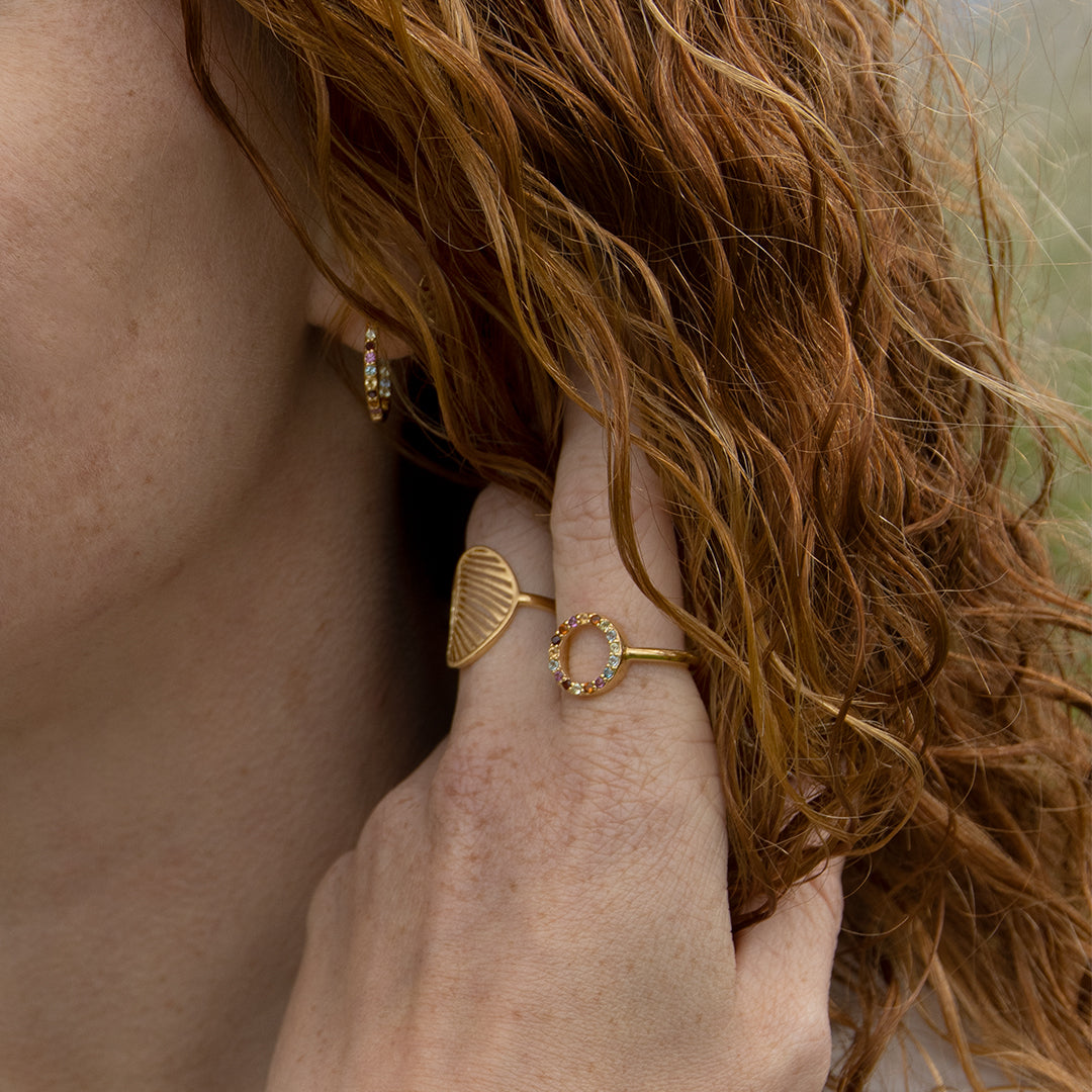 World Goals Hoops - Polished Sterling Silver with 17 Multi color