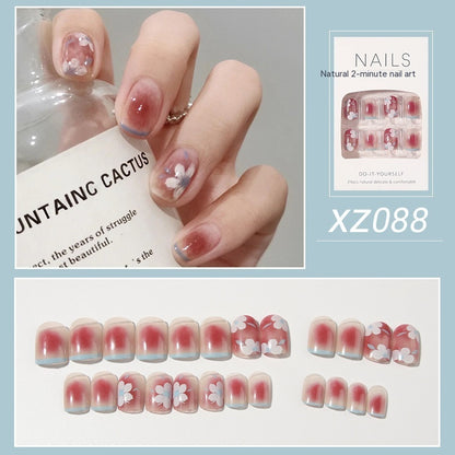Nail Beauty New Hand-painted Fake Nail Tip Tulip Patch