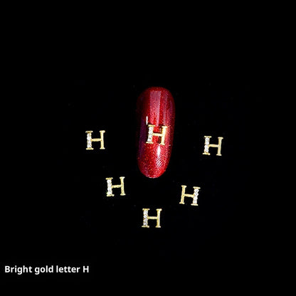 26 Letter Alloy Nail Ornament Nail Crystal