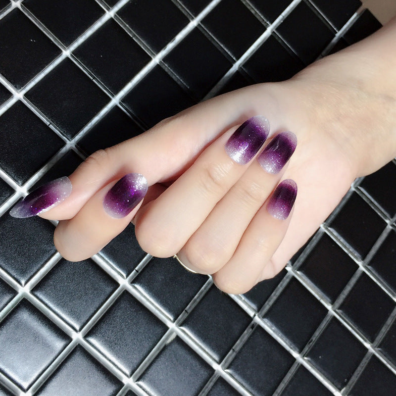 Internet Celebrity Gradient Onion Powder Little Nail Stickers