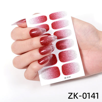 Internet Celebrity Gradient Onion Powder Little Nail Stickers