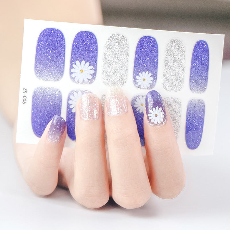 Internet Celebrity Gradient Onion Powder Little Nail Stickers