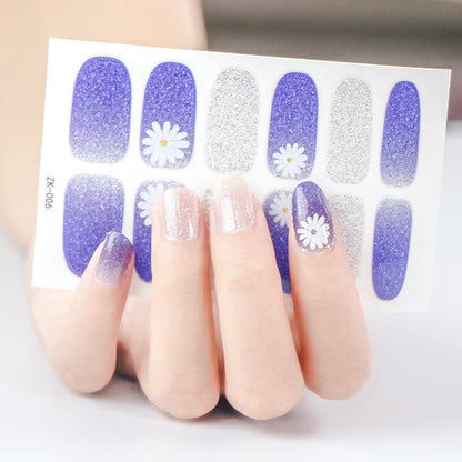 Internet Celebrity Gradient Onion Powder Little Nail Stickers