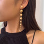 Hip Hop Punk Metal Ball Stud Earrings Women Trend Retro Simple Geometric Long Earrings