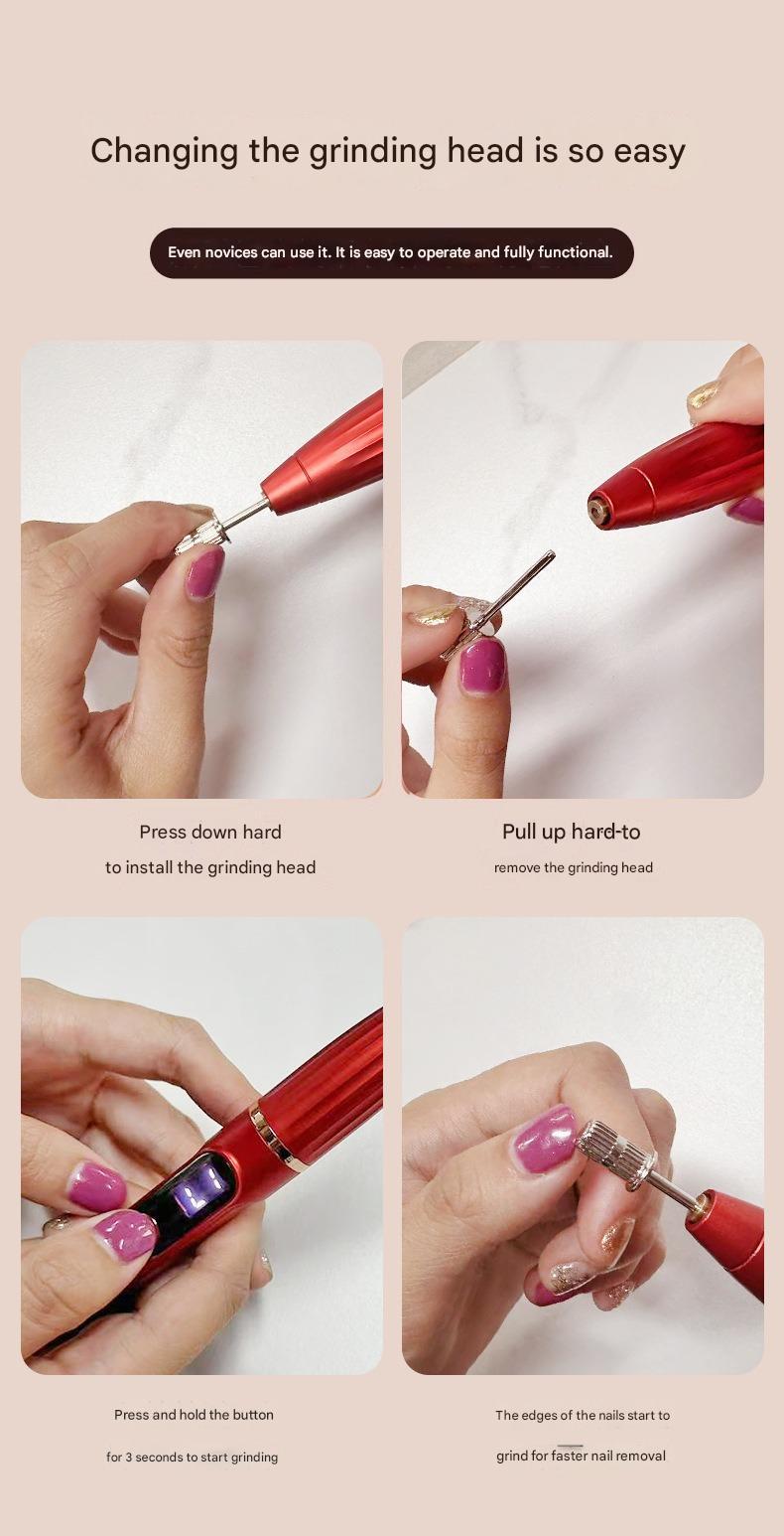 Electric Nail File Compact Nail Removal Tool Portable LCD Electric Nail Clipper Electric Nail Buffer