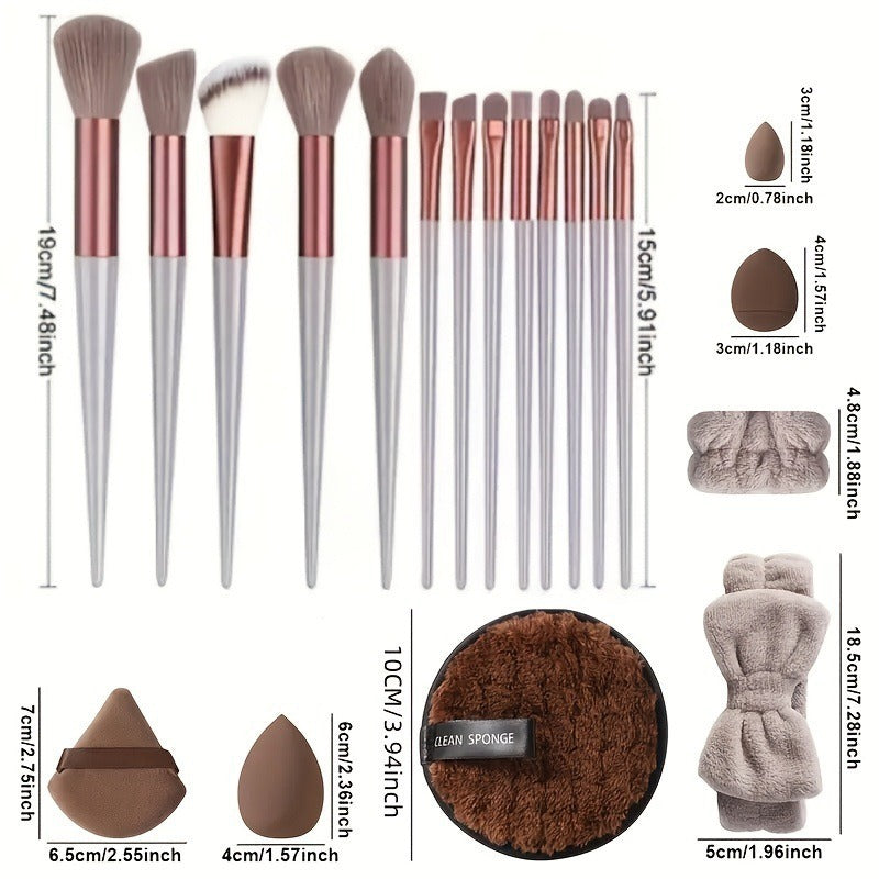 40-Piece Makeup Tool Set With Beauty Blender Soft Sponge Puffs
