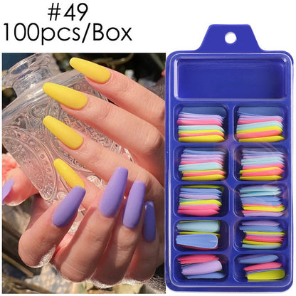 Blue Box Full Paste Wear Long Ballet Nail Plate