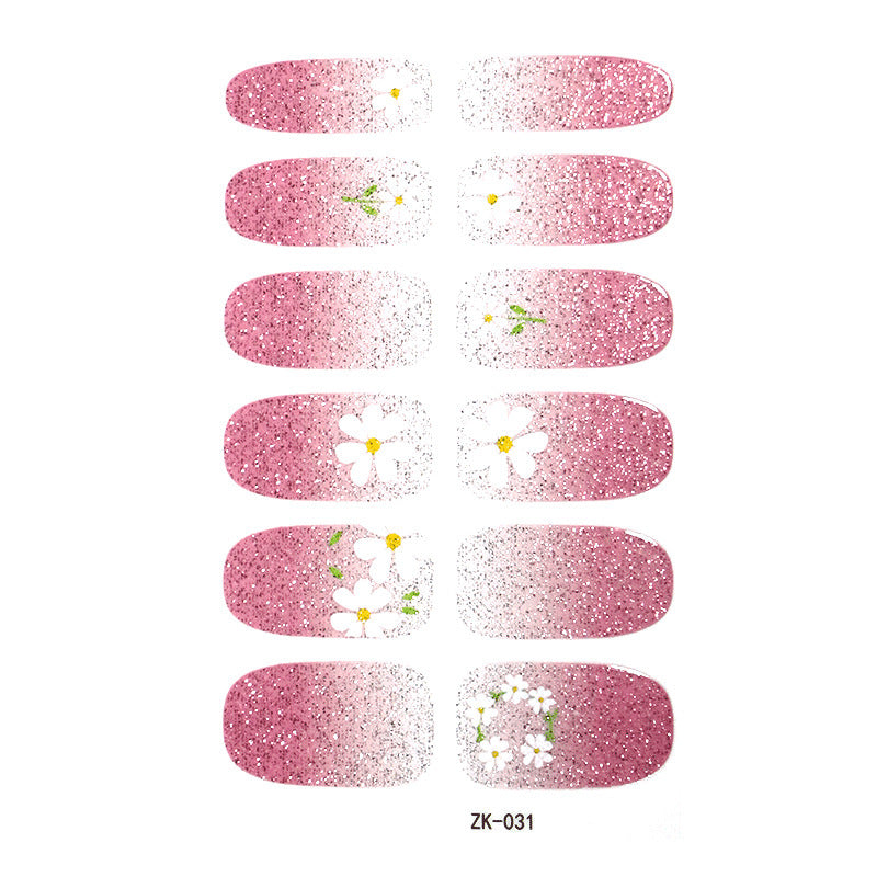 Internet Celebrity Gradient Onion Powder Little Nail Stickers