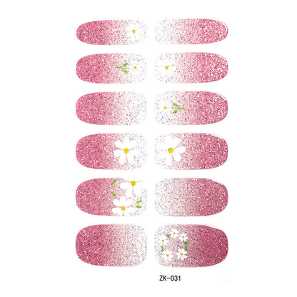 Internet Celebrity Gradient Onion Powder Little Nail Stickers