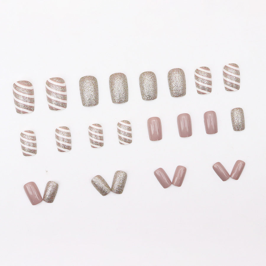 Elegant Champagne Light White Noble Twill Manicure