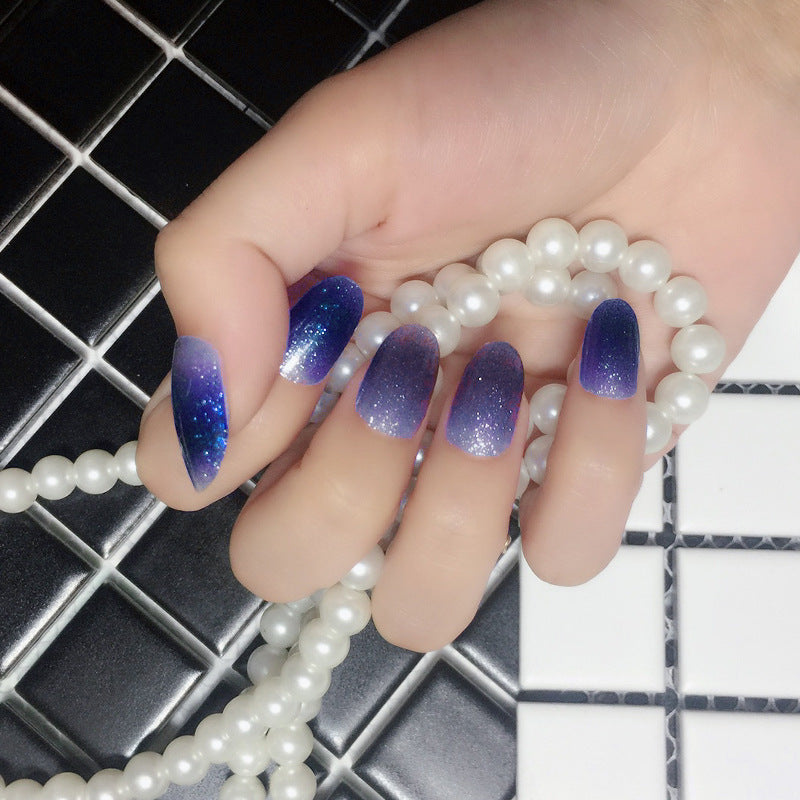 Internet Celebrity Gradient Onion Powder Little Nail Stickers