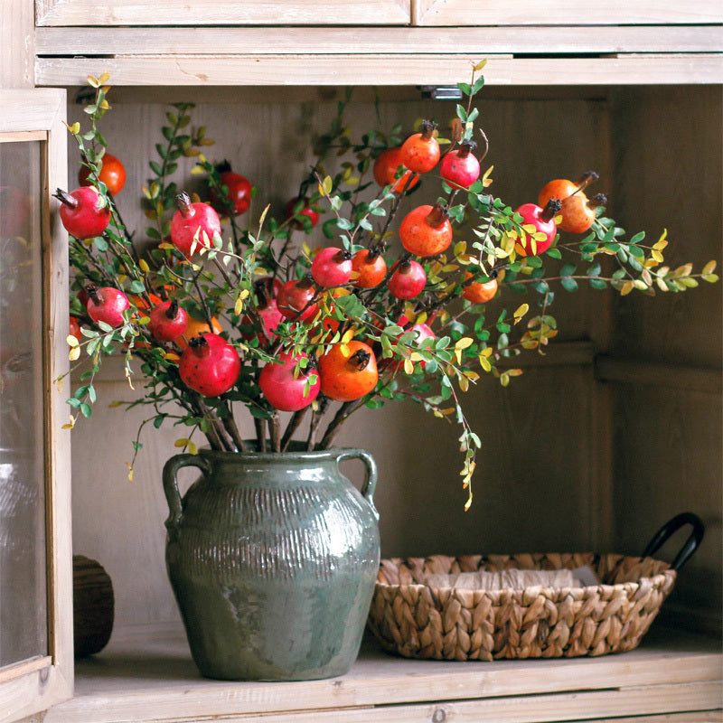 Simulation Pomegranate Fruit Living Room TV Cabinet Fake Flowers