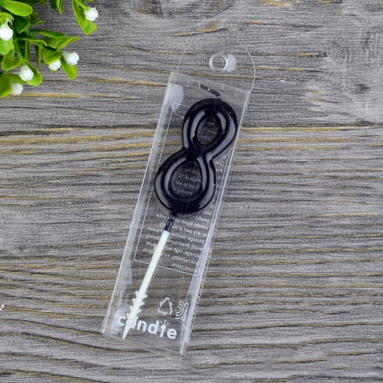 Factory Wholesale 0 To 9 Gold-plated Black Candle Creative Smokeless Birthday Digital Candle PVC Boxed Digital