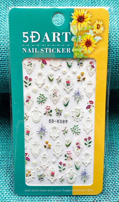 Embossed Nail Sticker Plaid Nail Sticker Three-dimensional Bow Nail Sticker Summer Nail Sticker