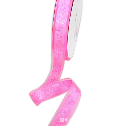 Textured Rose Jacquard Snow Yarn Ribbon Holder Ribbon Diy Butterfly Companion Hand Gift Ribbon Ornament Material