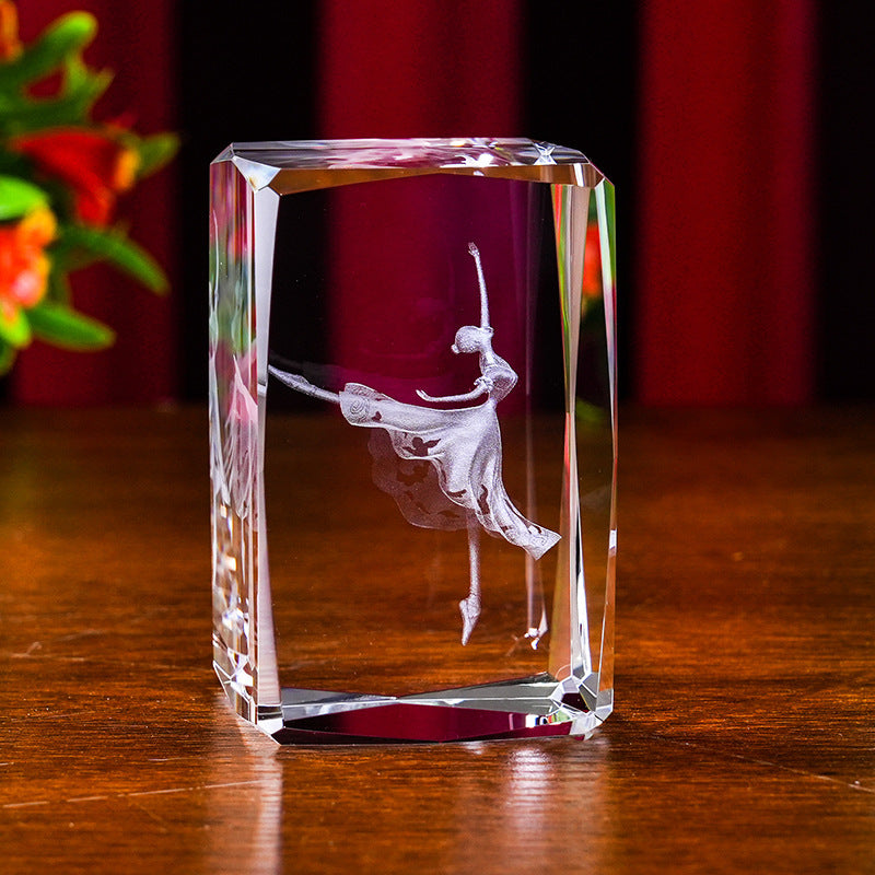Interior Carving 3D Animal Series Crystal Statue Tourist Souvenir