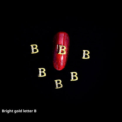 26 Letter Alloy Nail Ornament Nail Crystal