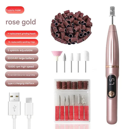 Electric Nail File Compact Nail Removal Tool Portable LCD Electric Nail Clipper Electric Nail Buffer