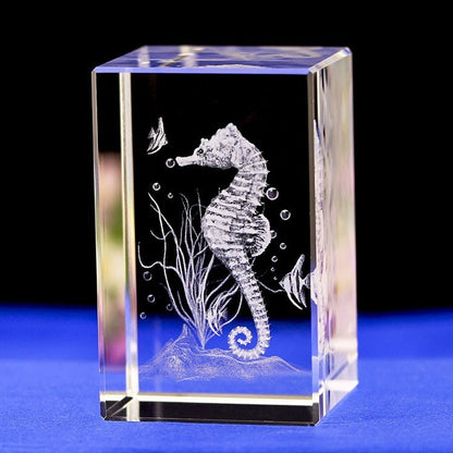 Interior Carving 3D Animal Series Crystal Statue Tourist Souvenir