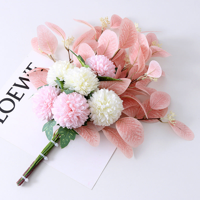 Artificial Faux Flowers Nordic Holding Ball Chrysanthemum Bouquet