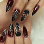 Halloween Nail Dark Black Black Red Gradient Spider Web Nail Stickers