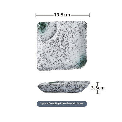 Ceramic Vinegar Dumpling Plate Bowl And Dish Compartment Household Creative Barbecue Plate Sushi Dipping Sauce