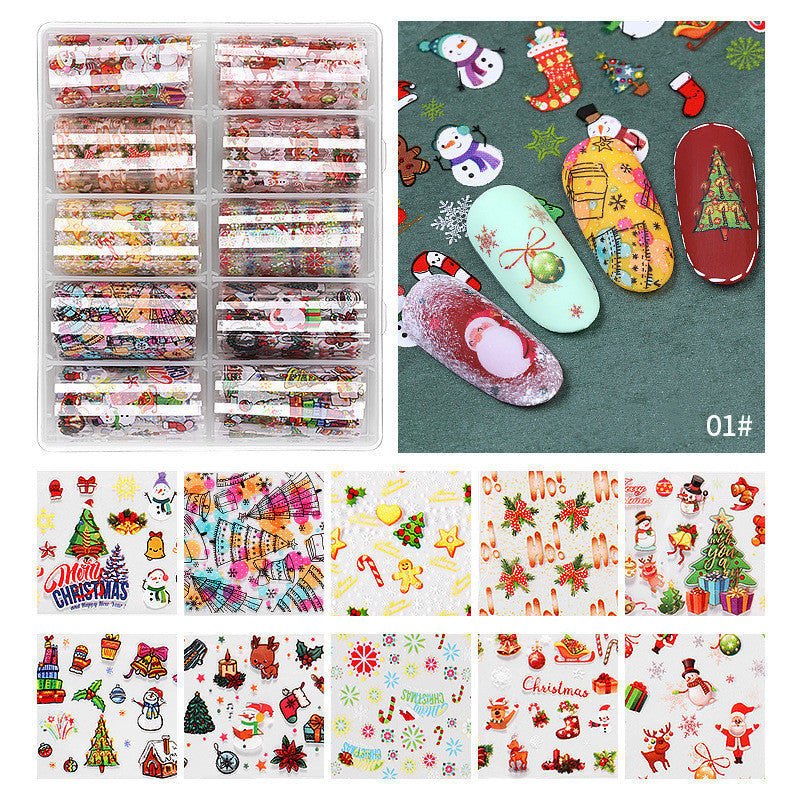 Nagelkunst-Weihnachtsstern-Aufkleber
