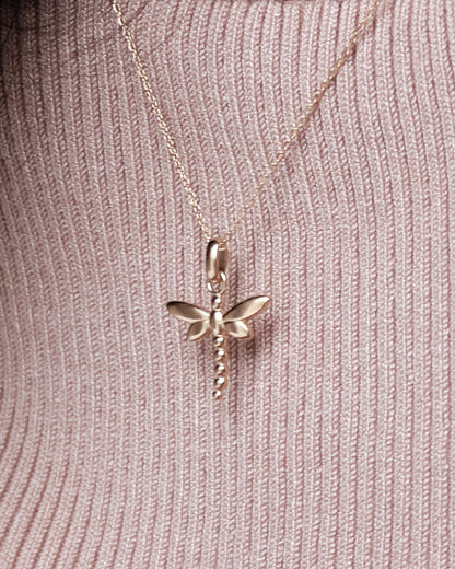 Dragonfly Earring Pendant - Gold Plated Sterling Silver
