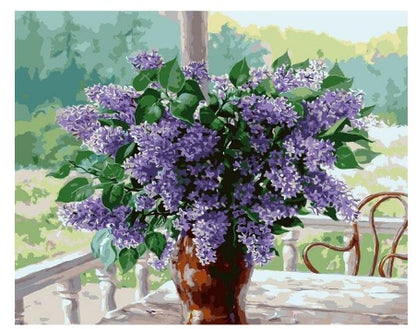 Lavender Flowers In Vase - DIY Painting By Numbers Kit