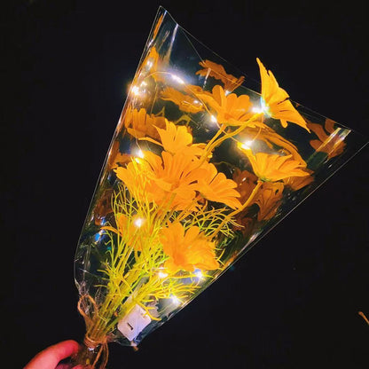 Glowing And Illuminated Preserved Flowers Gypsophila Bouquet